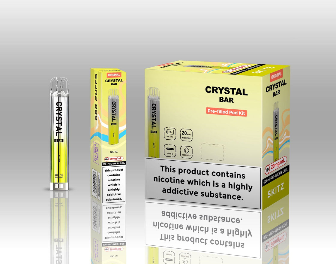 Original Crystal Bar 600 Puffs Prefilled Pod Kit 20mg- 10 Pack