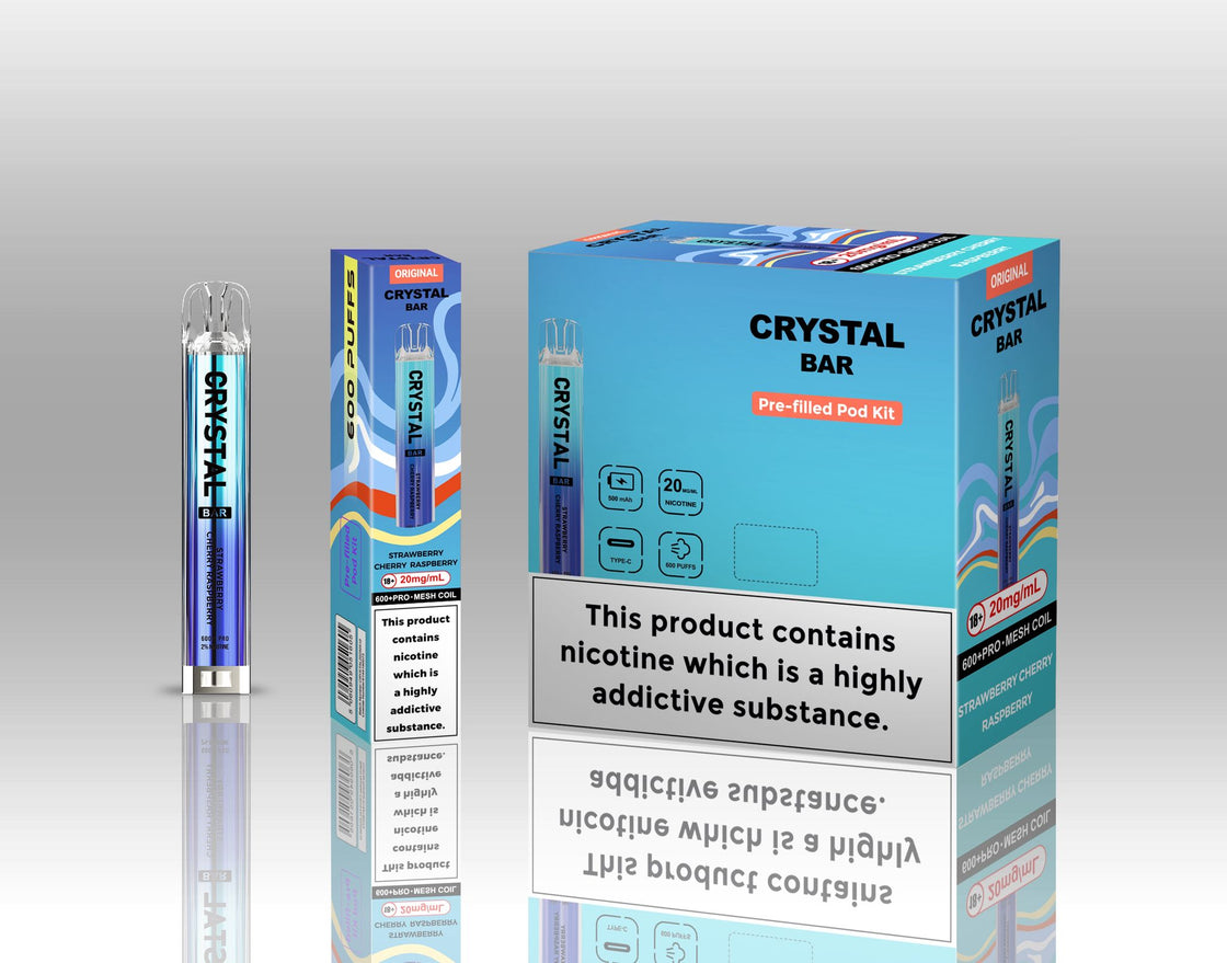 Original Crystal Bar 600 Puffs Prefilled Pod Kit 20mg- 10 Pack