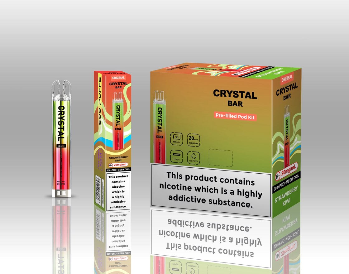 Original Crystal Bar 600 Puffs Prefilled Pod Kit 20mg- 10 Pack