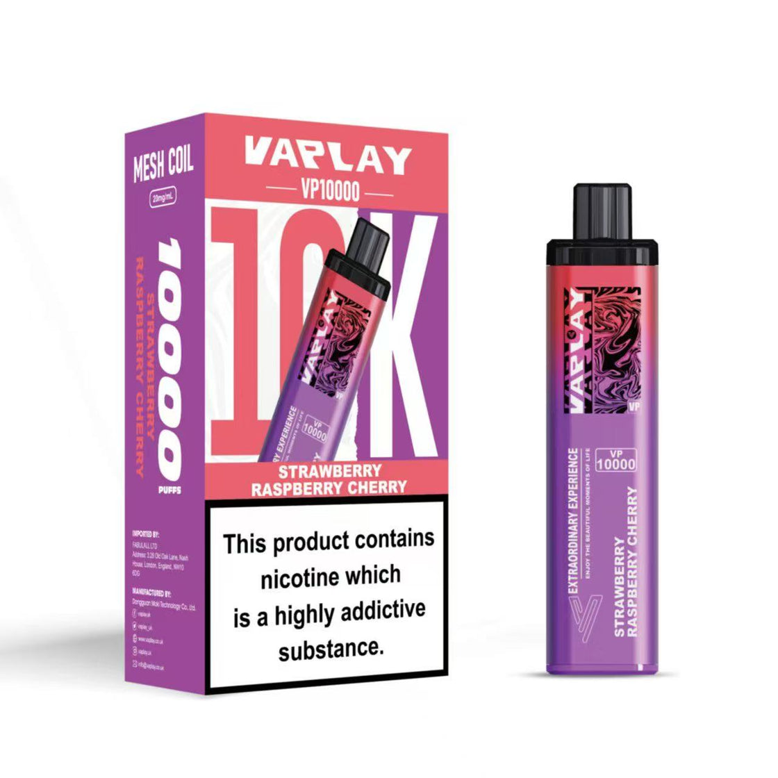 VAPLAY VP10000 Vape Pod Kit - 20mg - 5 Pack