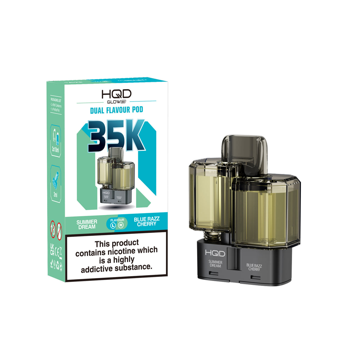 HQD Glow Air 35K Prefilled Vape Pods (Box of 5)