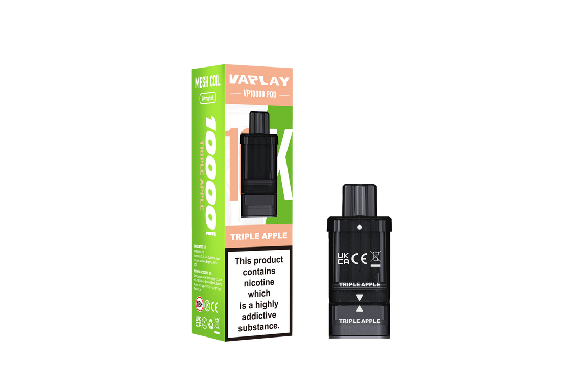 VAPLAY VP10000 Replacement Pods - 20m- 5 Pack