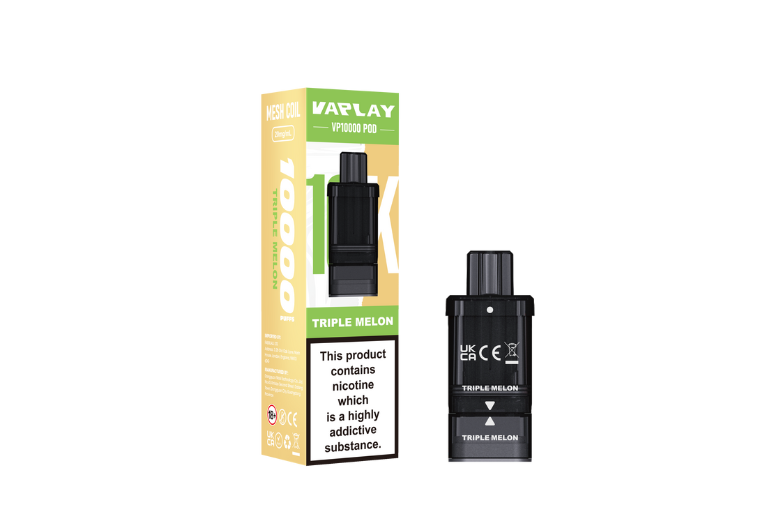 VAPLAY VP10000 Replacement Pods - 20m- 5 Pack