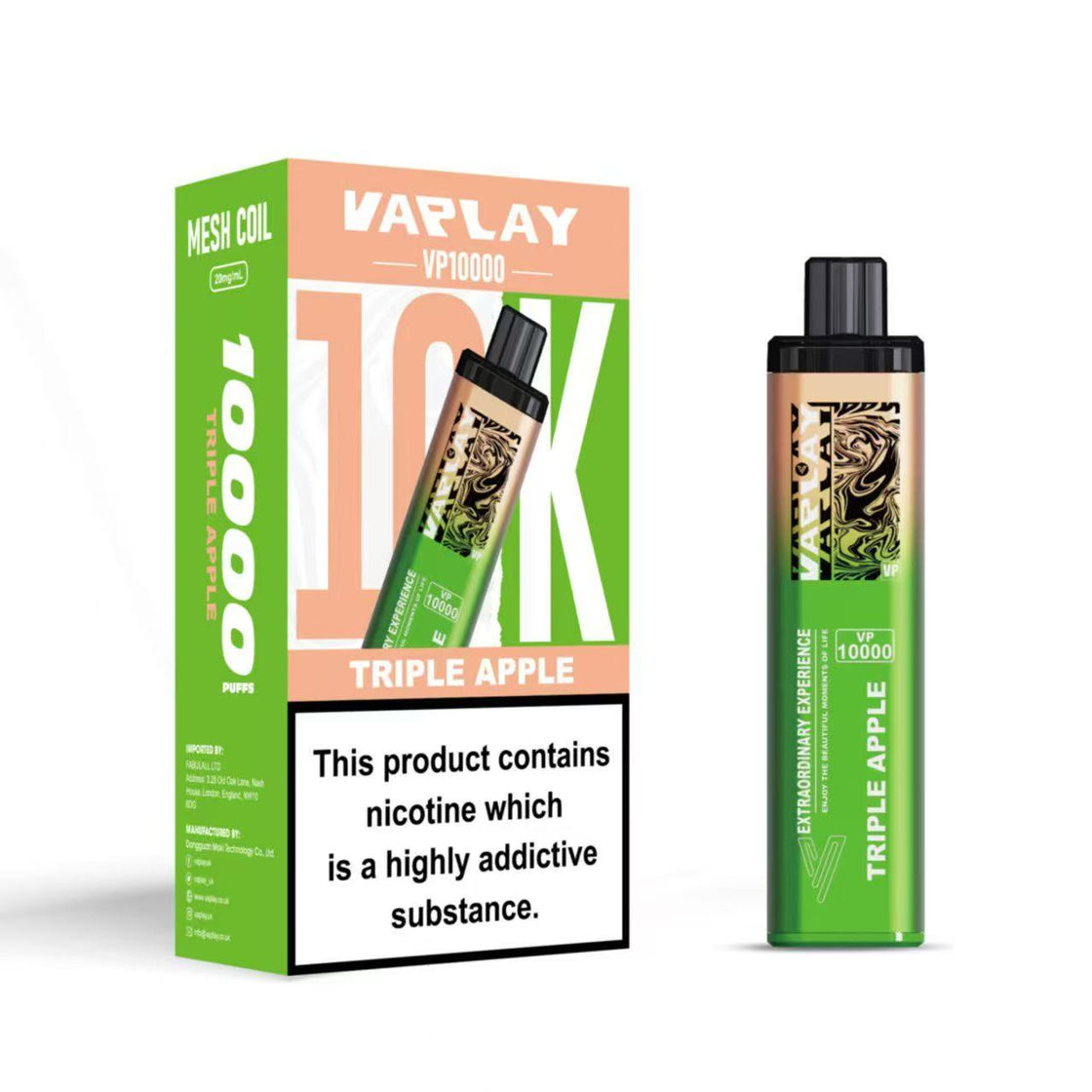 VAPLAY VP10000 Vape Pod Kit - 20mg - 5 Pack