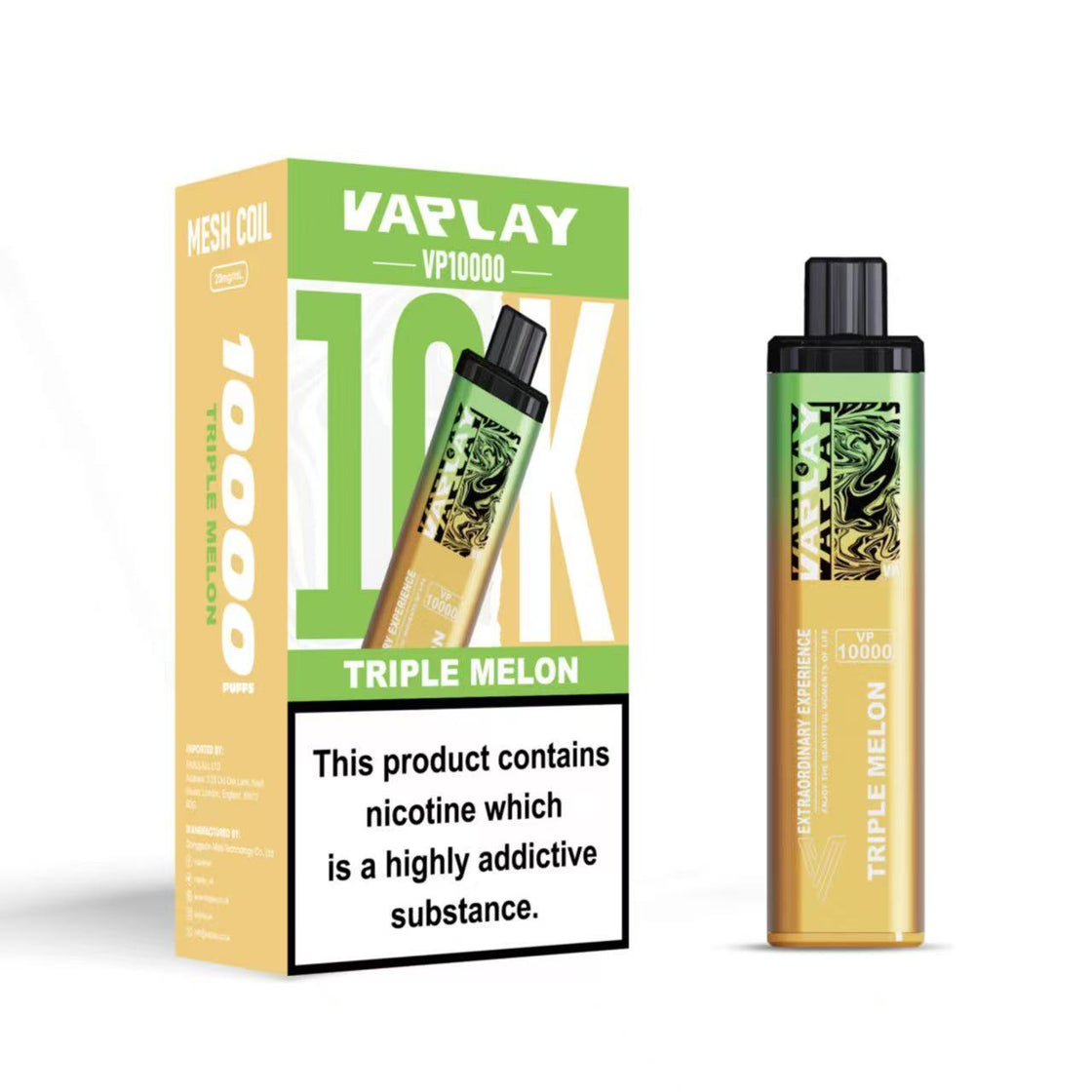 VAPLAY VP10000 Vape Pod Kit - 20mg - 5 Pack