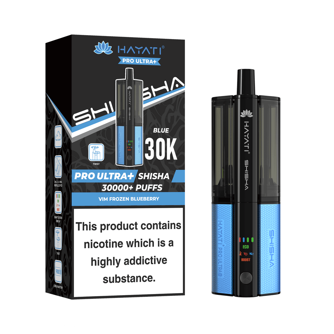 Hayati Pro Ultra Plus Shisha 30k Kit - Box Of 5