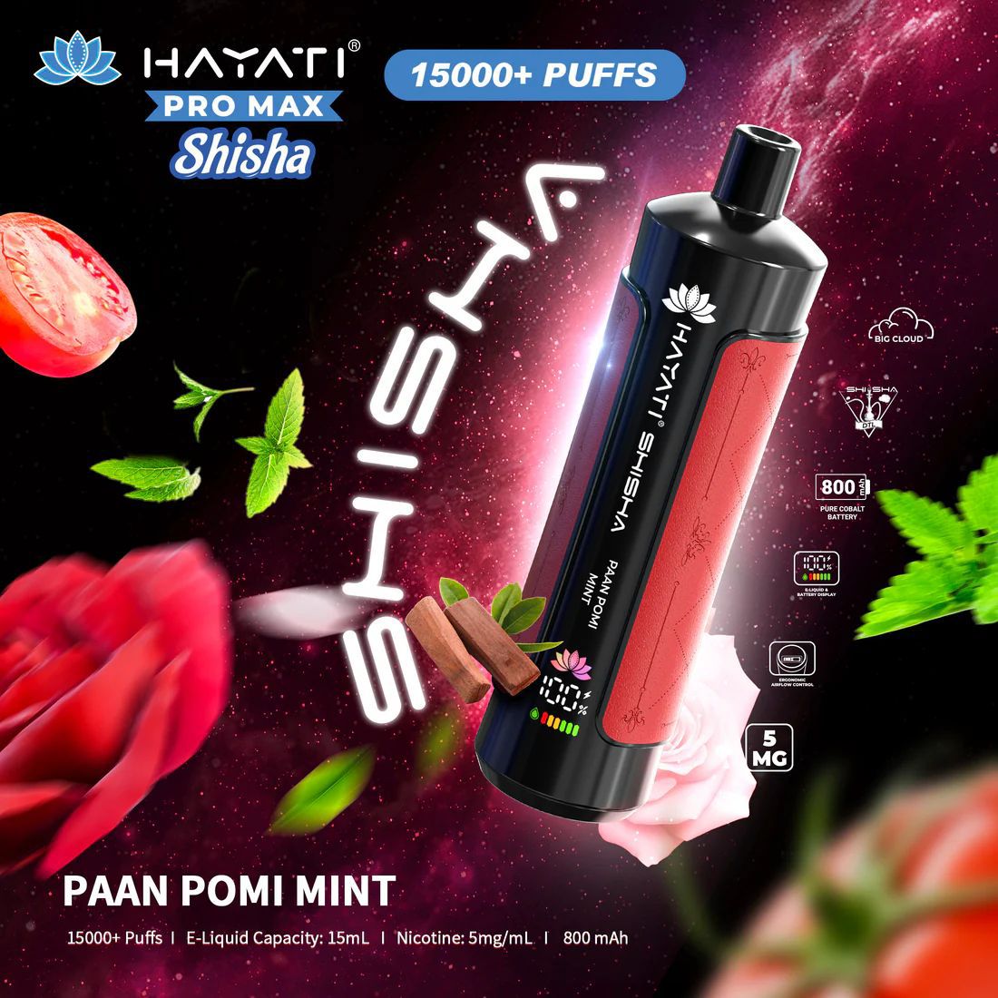 Hayati Pro Max Shisha 15000+ Puffs Disposable Vape (Box of 10)  