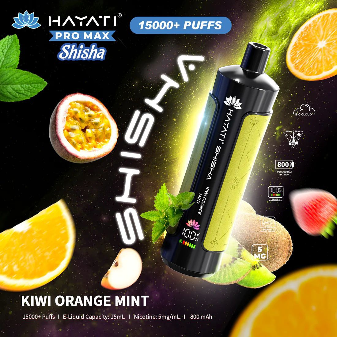 Hayati Pro Max Shisha 15000+ Puffs Disposable Vape (Box of 10)  