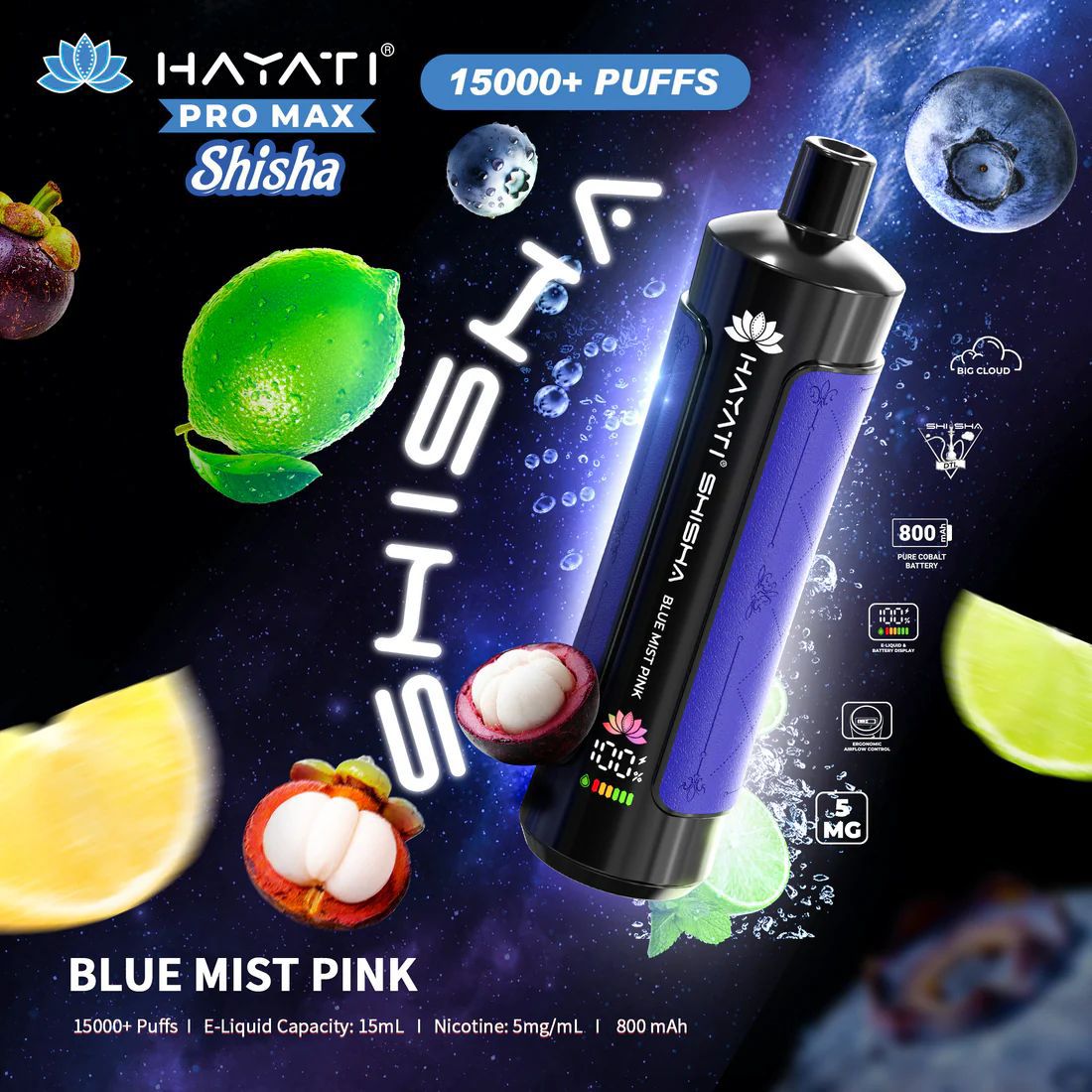 Hayati Pro Max Shisha 15000+ Puffs Disposable Vape (Box of 10)  