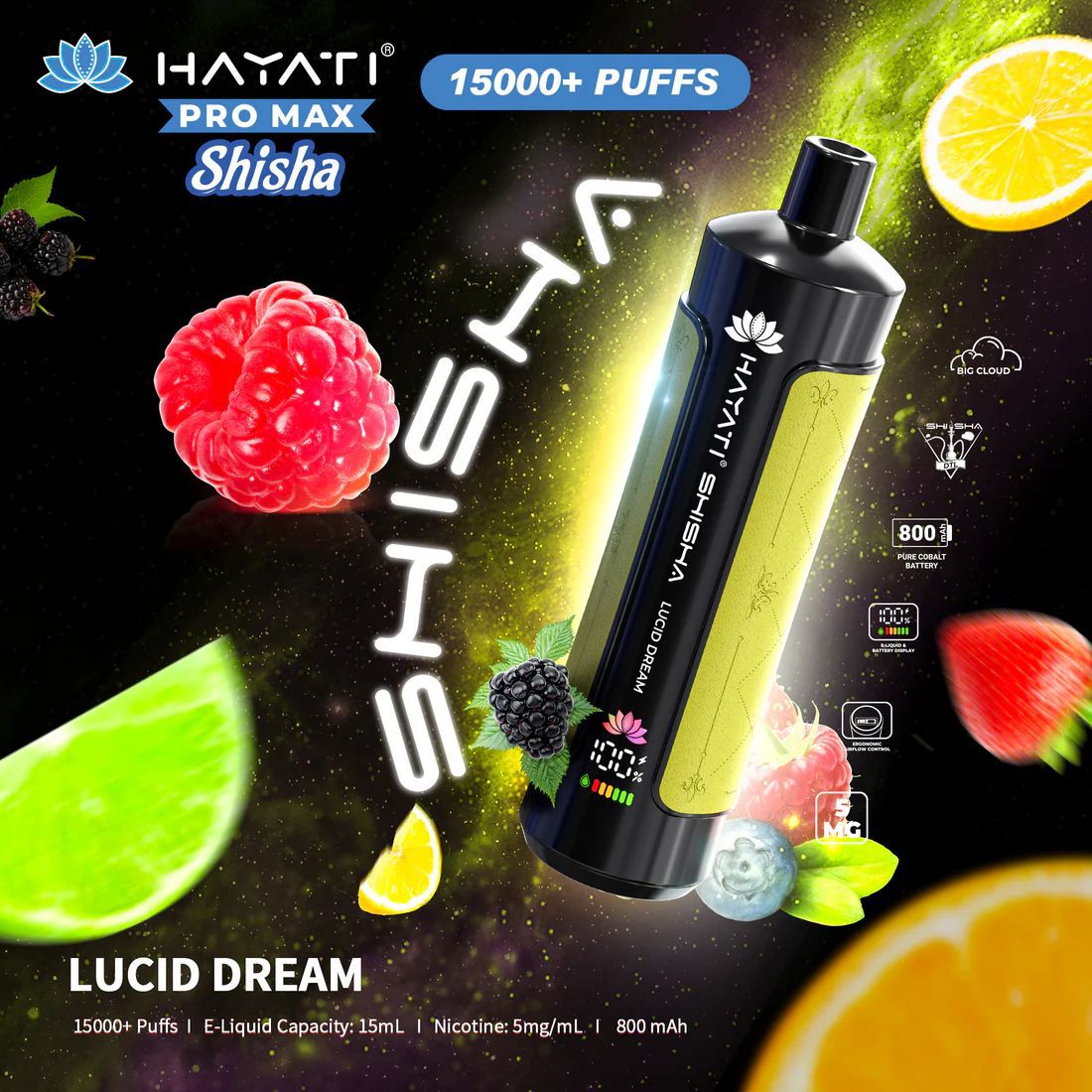 Hayati Pro Max Shisha 15000+ Puffs Disposable Vape (Box of 10)  