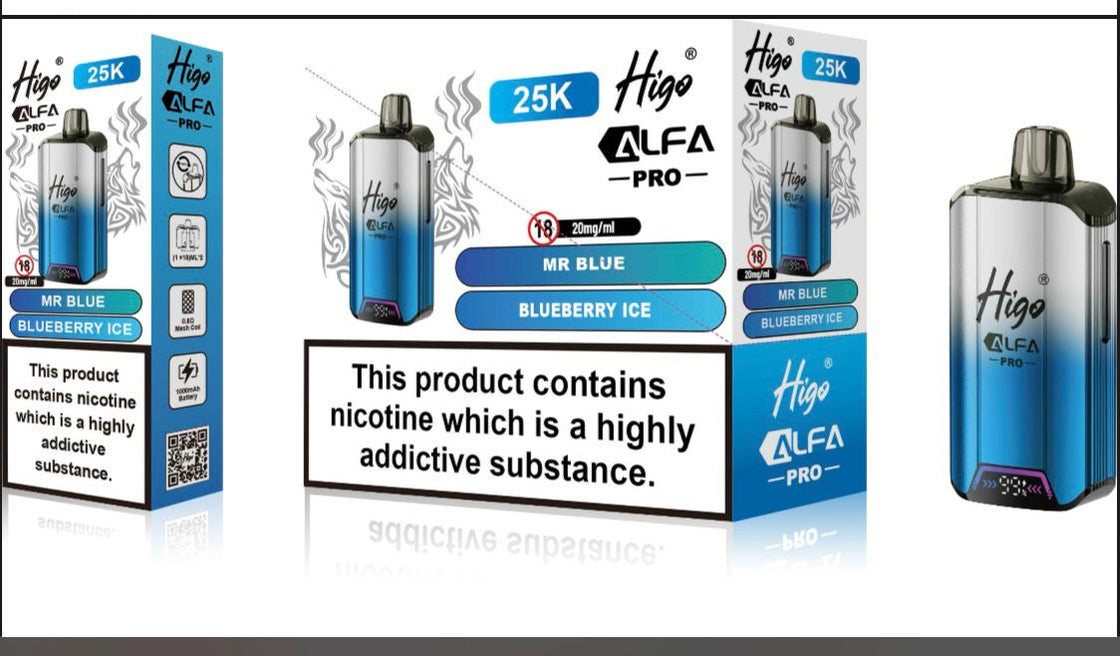 Higo Alpha Pro 25k Vape kit - 20mg - 5 Pack