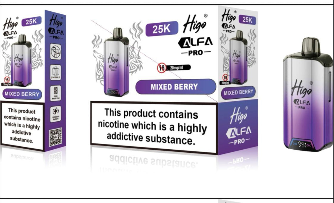 Higo Alpha Pro 25k Vape kit - 20mg - 5 Pack