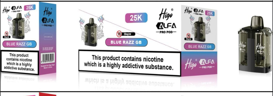 Higo Alpha Pro 25k Pods - 20mg - 5 Pack