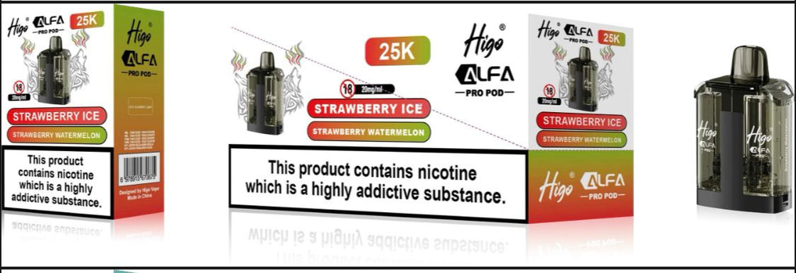 Higo Alpha Pro 25k Pods - 20mg - 5 Pack