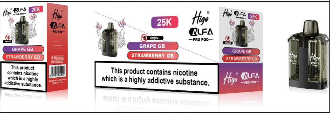 Higo Alpha Pro 25k Pods - 20mg - 5 Pack
