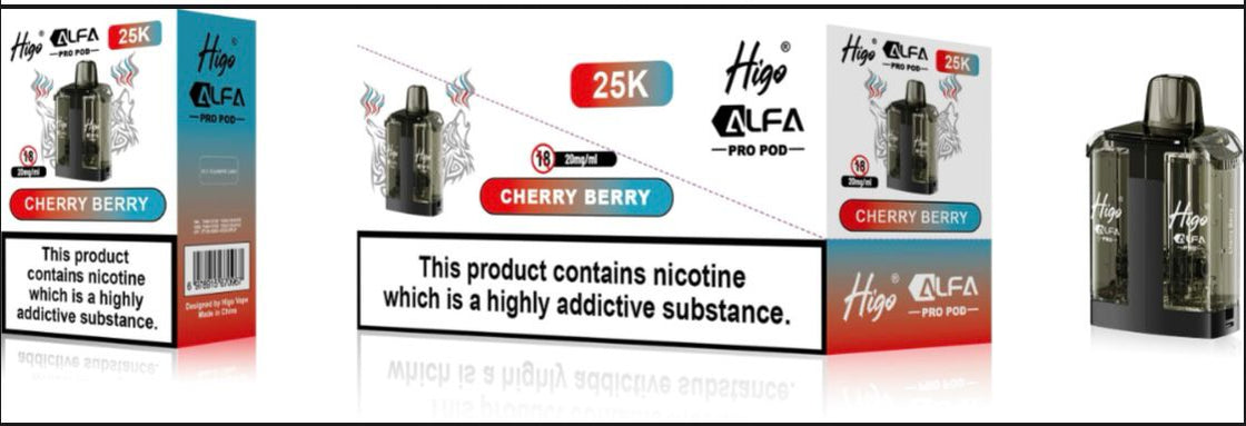 Higo Alpha Pro 25k Pods - 20mg - 5 Pack