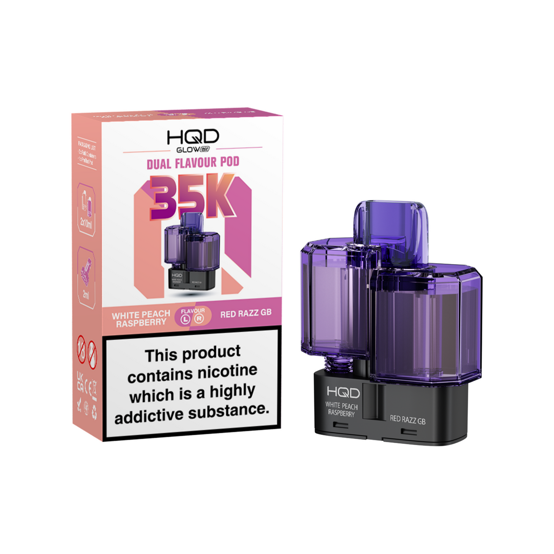 HQD Glow Air 35K Prefilled Vape Pods (Box of 5)