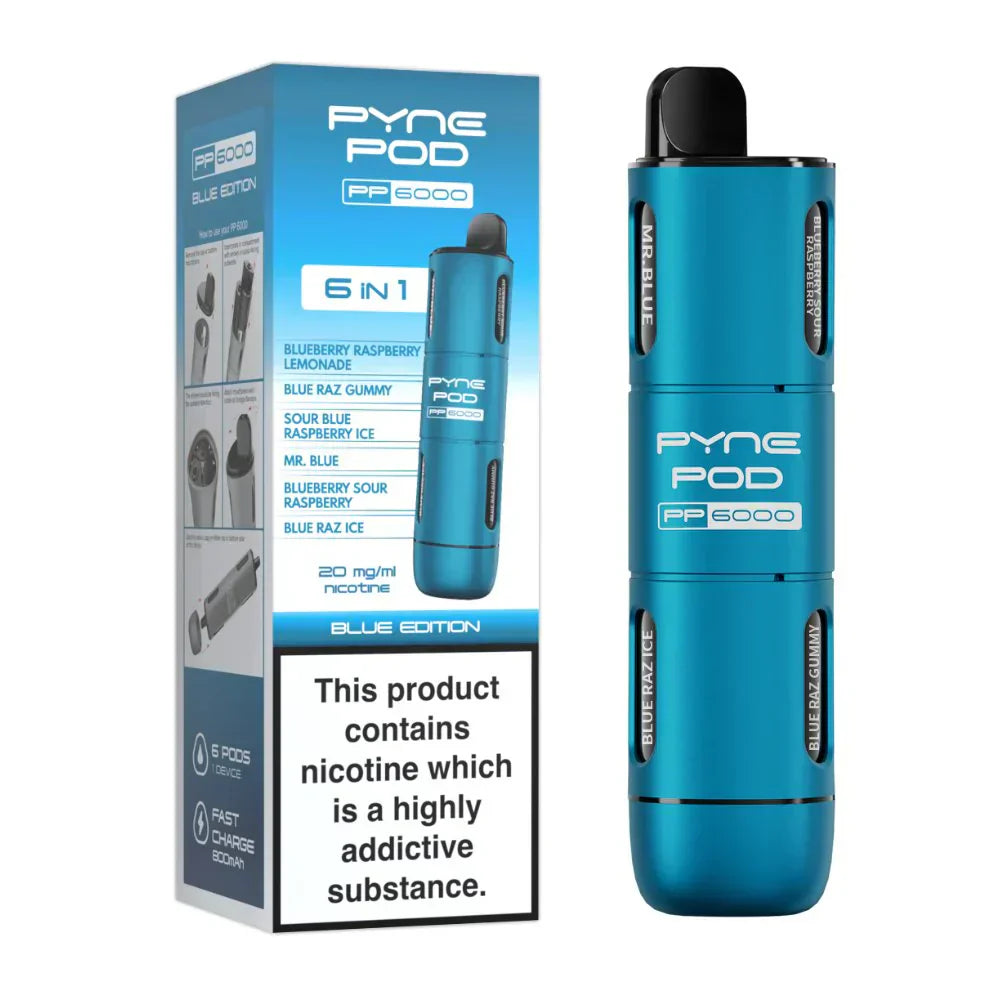 6 In 1 Pyne Pod PP6000 Disposable Vape (Box of 5)