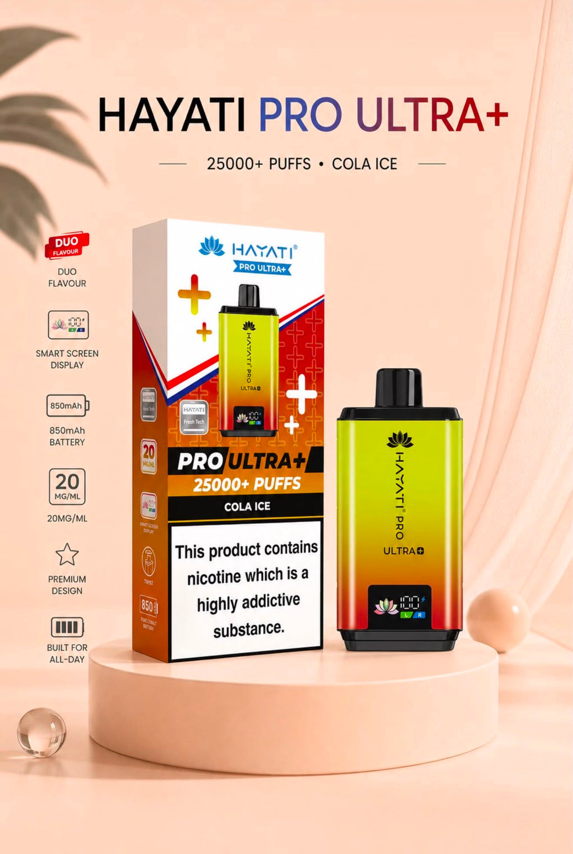 Hayati Pro Ultra Plus 25000 Box of 5 Prefilled Pod Vape Kit