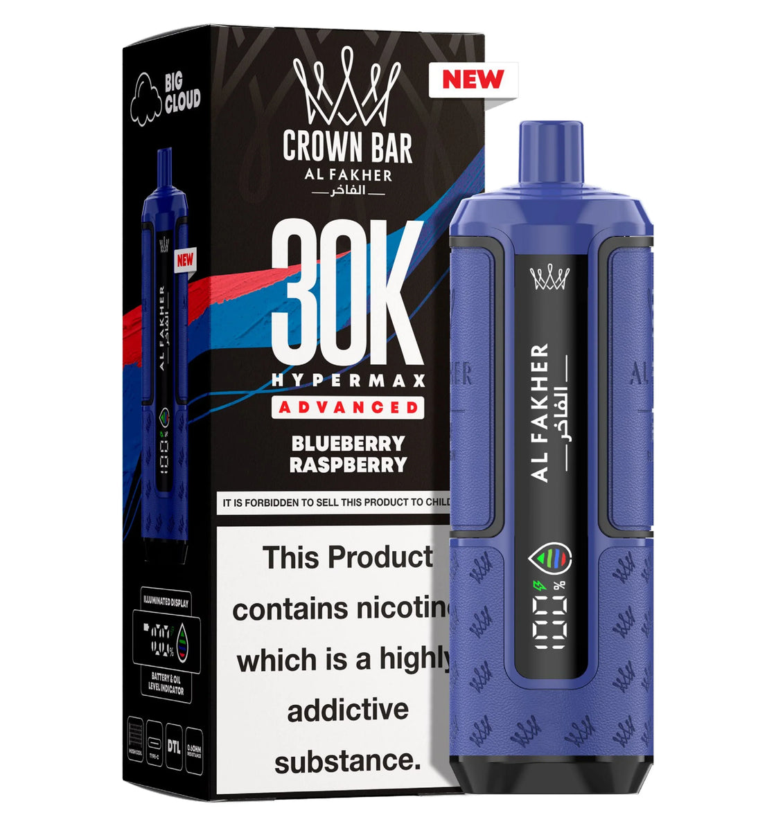 Al Fakher Crown Bar 30K Hypermax Prefilled Pod Kit (Box of 5)
