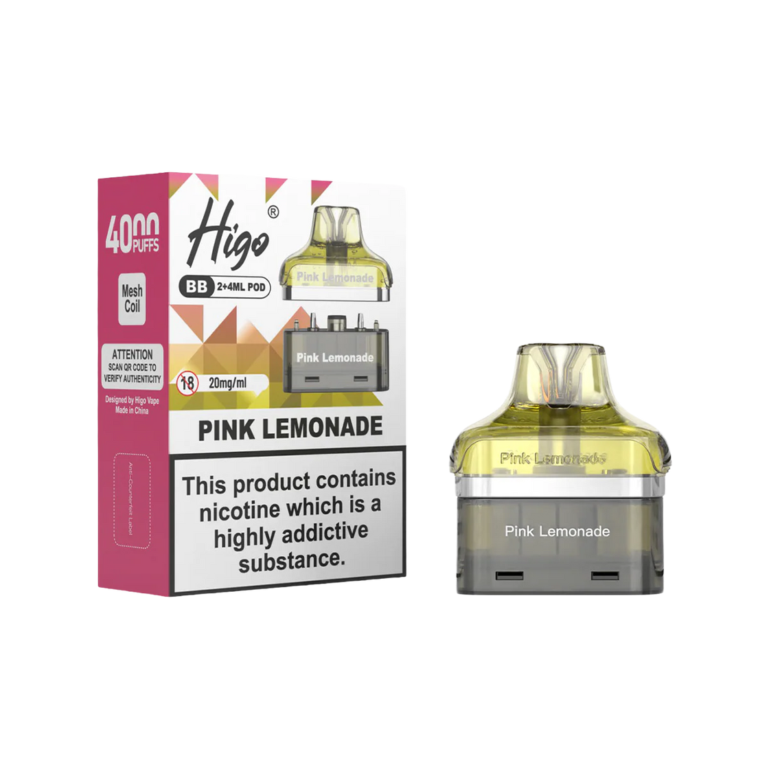 Higo BB4000 Pods (Box of 5) - Pink Lemonade