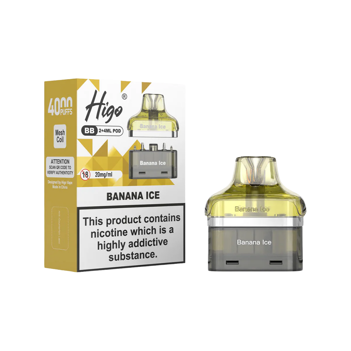 Higo BB4000 Pods (Box of 5) - Banana Ice