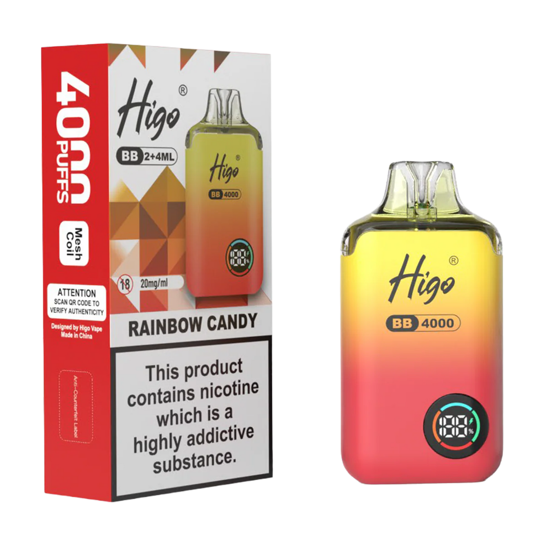 Higo BB4000 Kit (Box of 10) - Rainbow Candy