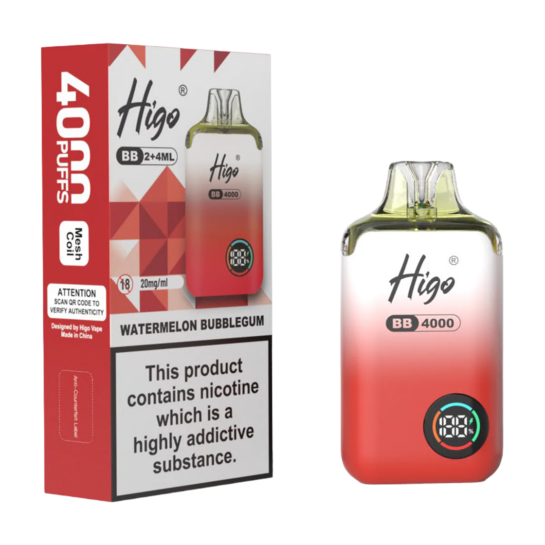 Higo BB4000 Kit (Box of 10) - Watermelon Bubblegum