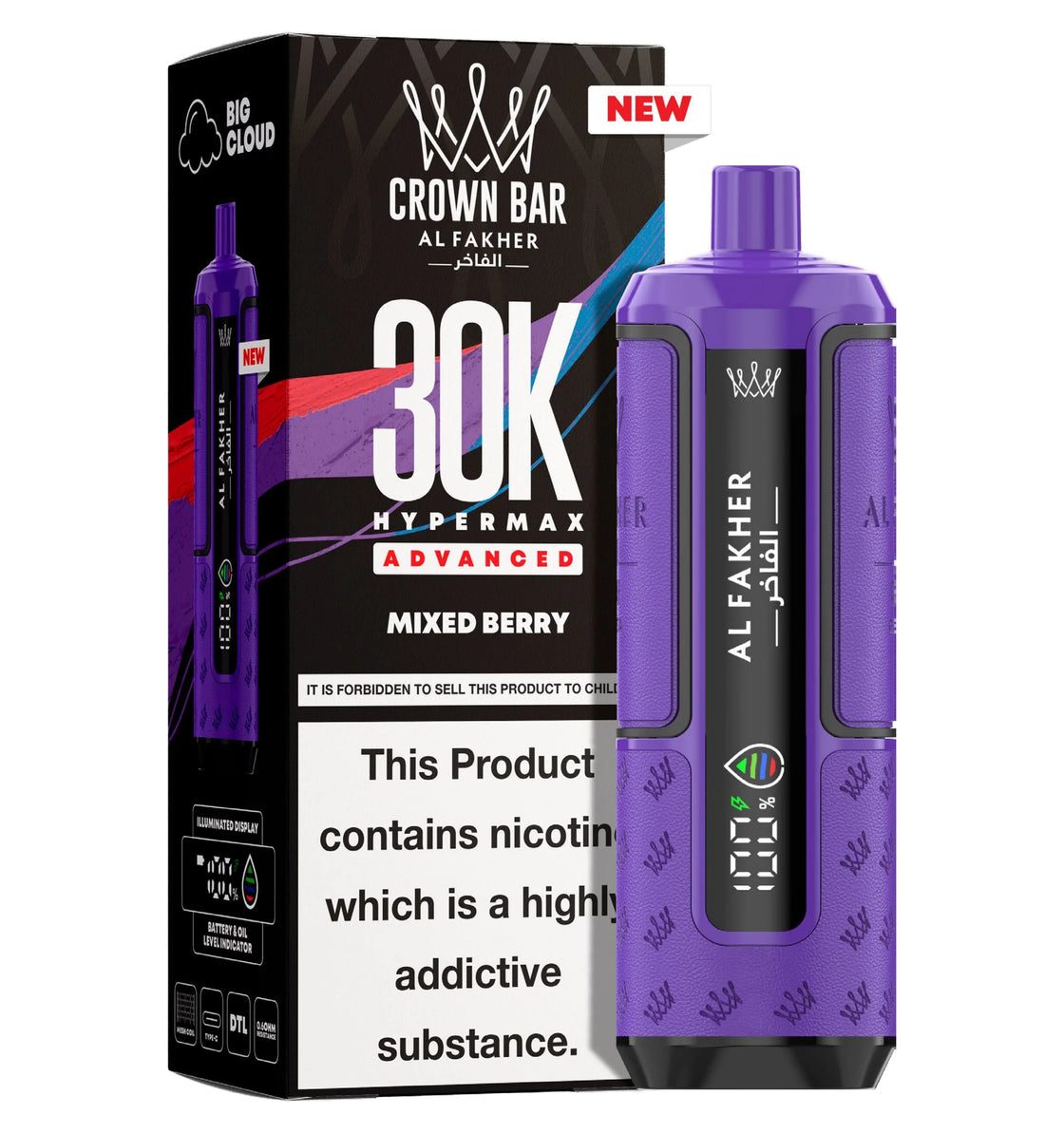 Al Fakher Crown Bar 30K Hypermax Prefilled Pod Kit (Box of 5)