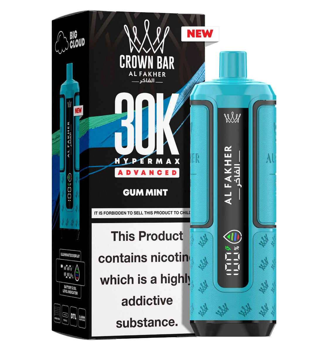 Al Fakher Crown Bar 30K Hypermax Prefilled Pod Kit (Box of 5)