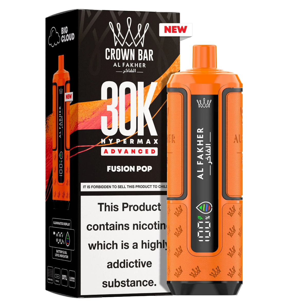 Al Fakher Crown Bar 30K Hypermax Prefilled Pod Kit (Box of 5)
