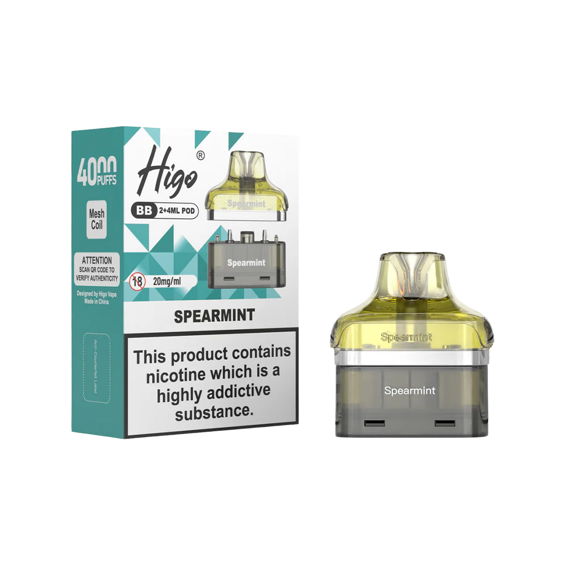 Higo BB4000 Pods (Box of 5) - Spearmint