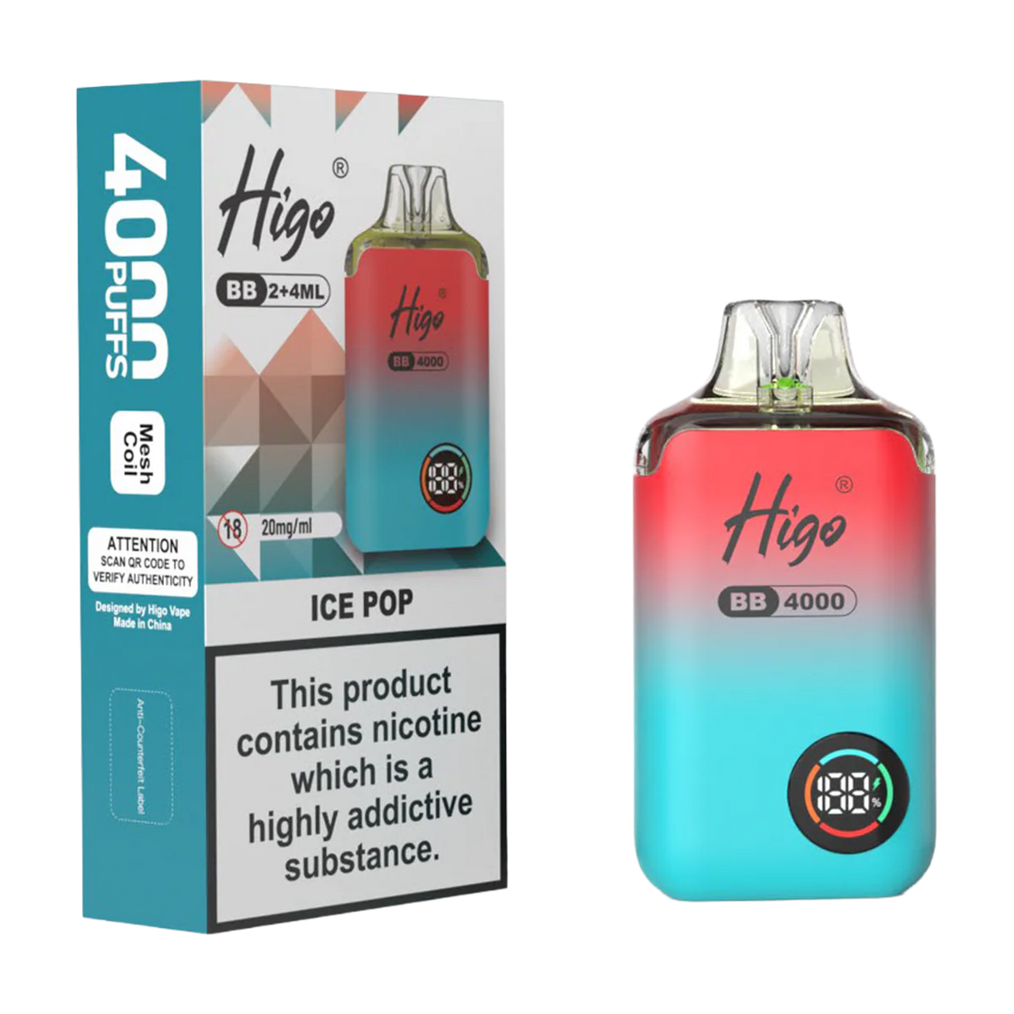 Higo BB4000 Kit (Box of 10) - Ice Pop