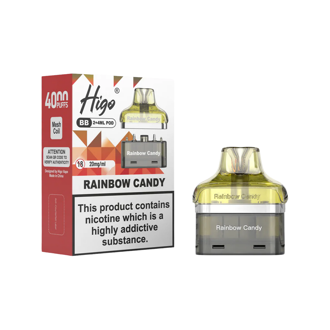 Higo BB4000 Pods (Box of 5) - Rainbow Candy