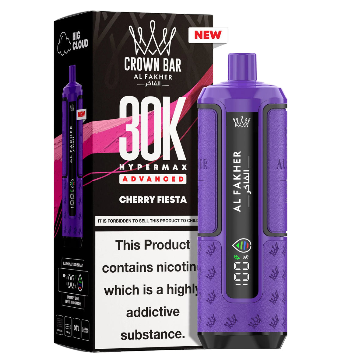 Al Fakher Crown Bar 30K Hypermax Prefilled Pod Kit (Box of 5)