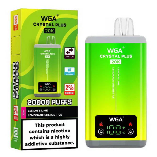 WGA Crystal Plus 20000 Disposable Vape 2-in-1 Rechargeable (Box of 10)