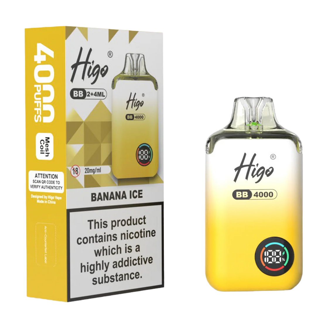 Higo BB4000 Kit (Box of 10) - Banana Ice