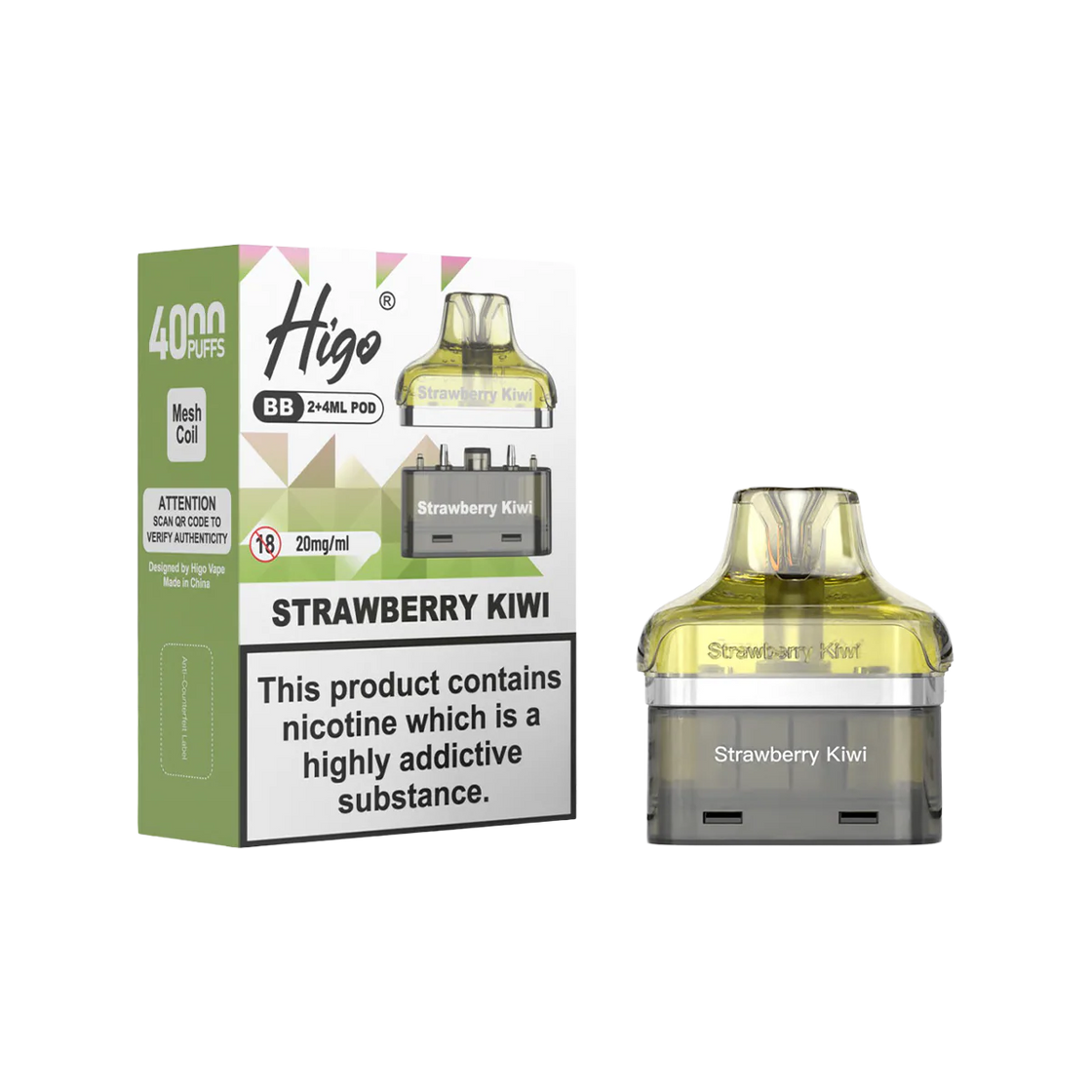 Higo BB4000 Pods (Box of 5) - Strawberry Kiwi
