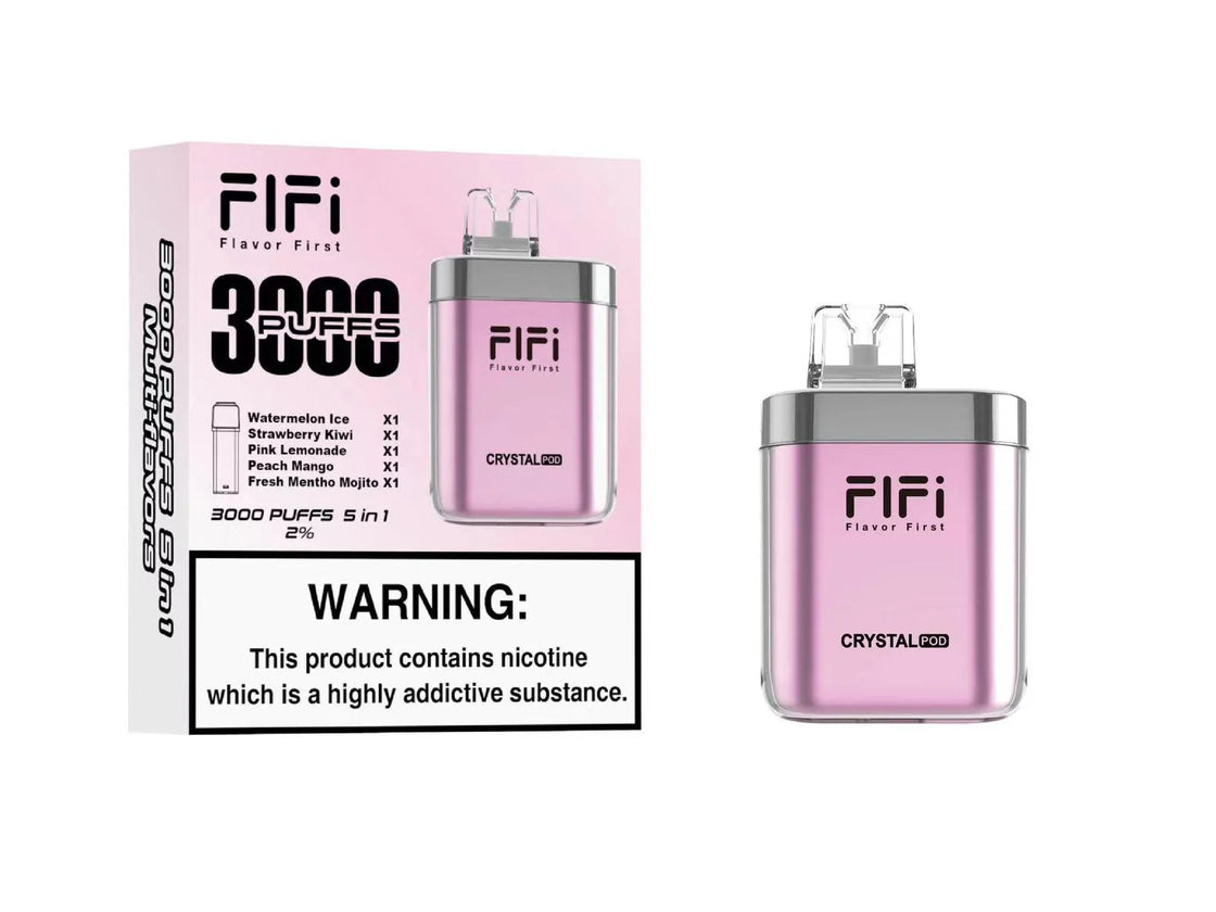 FiFi Crystal Pod 3000 Puffs Disposable Vape Pod 5 in 1 (Box of 5)