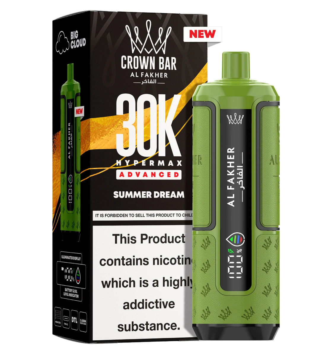 Al Fakher Crown Bar 30K Hypermax Prefilled Pod Kit (Box of 5)