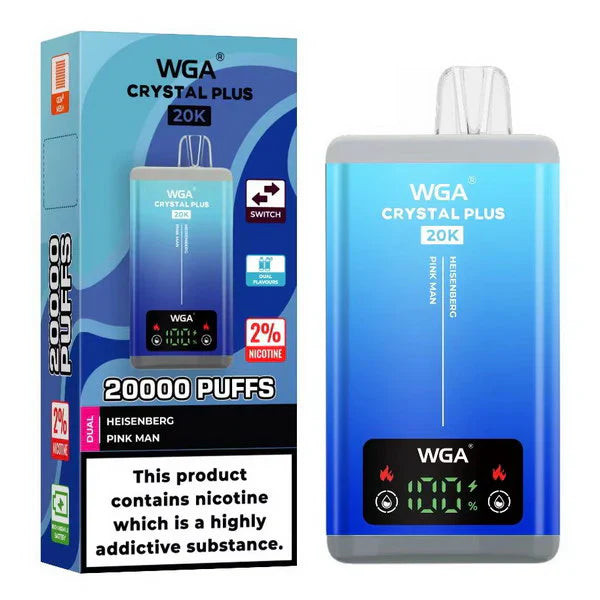 WGA Crystal Plus 20000 Disposable Vape 2-in-1 Rechargeable (Box of 10)