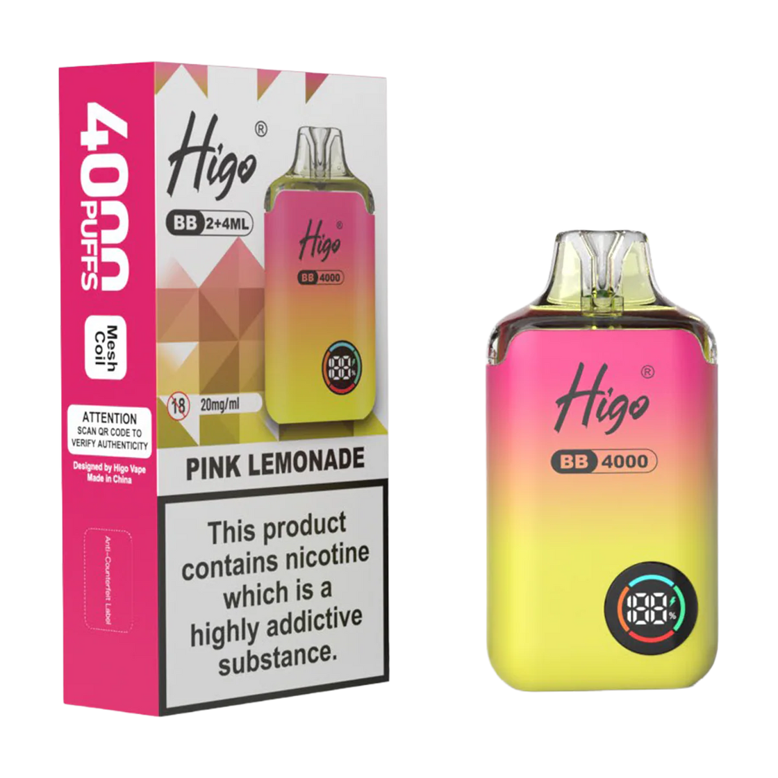 Higo BB4000 Kit (Box of 10) - Pink Lemonade