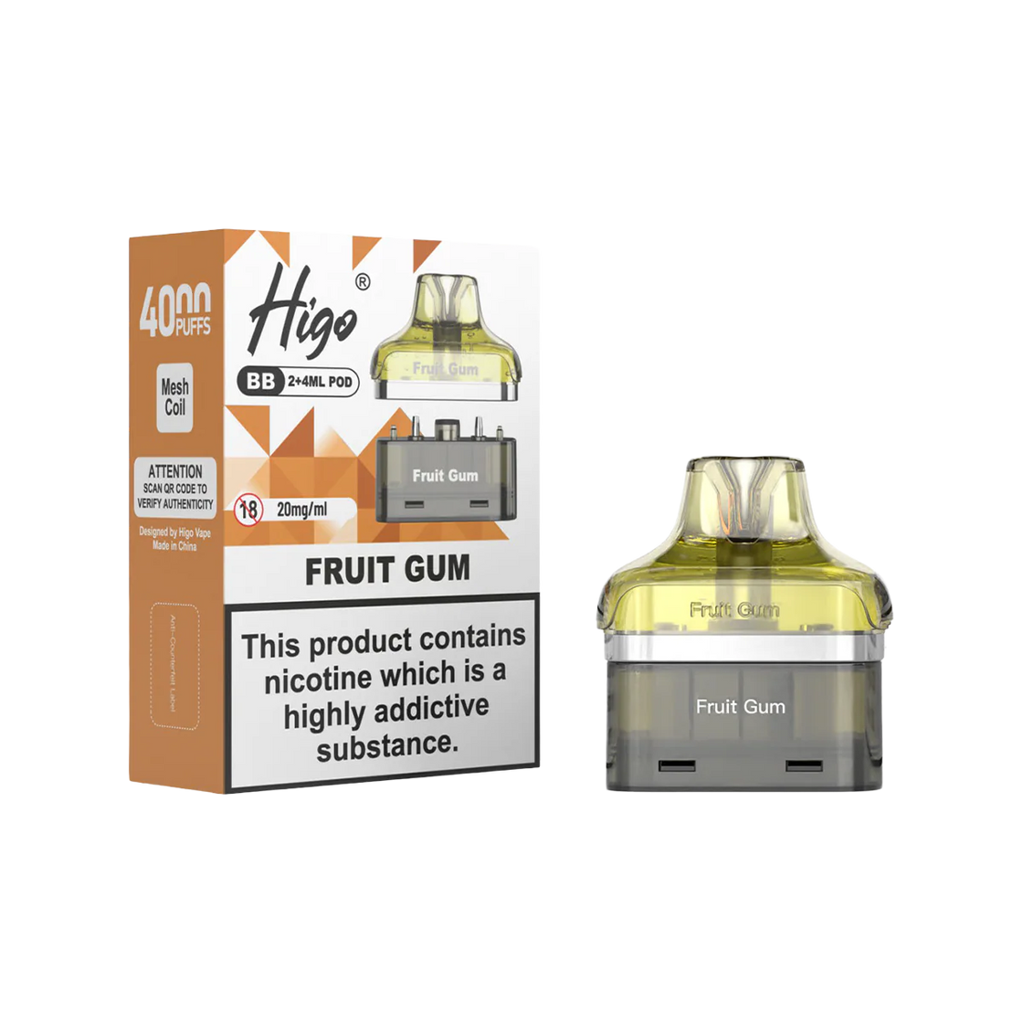 Higo BB4000 Pods (Box of 5) - Fruit Gum