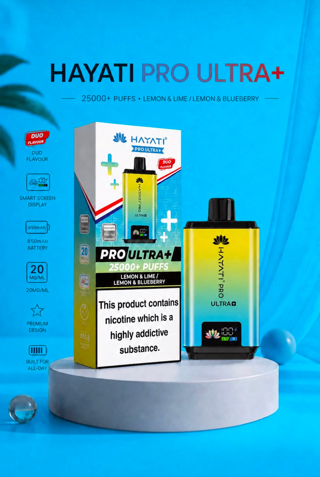 Hayati Pro Ultra Plus 25000 Box of 5 Prefilled Pod Vape Kit