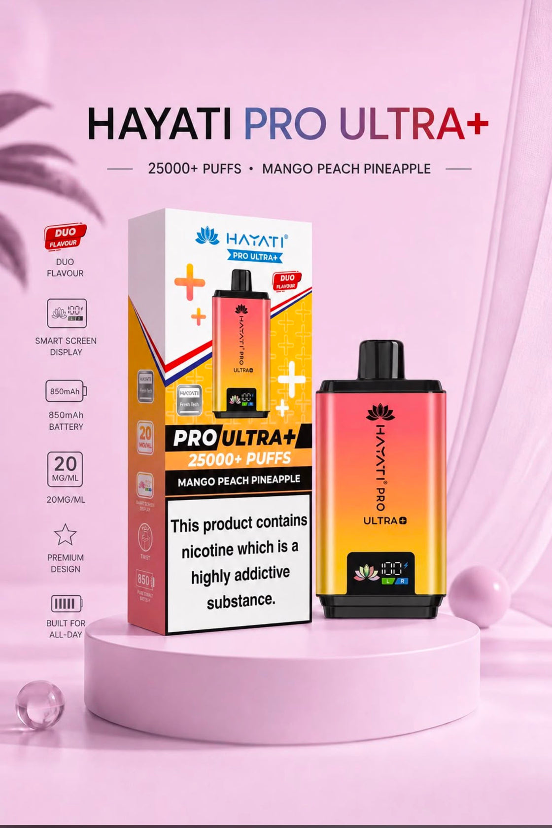 Hayati Pro Ultra Plus 25000 Box of 5 Prefilled Pod Vape Kit