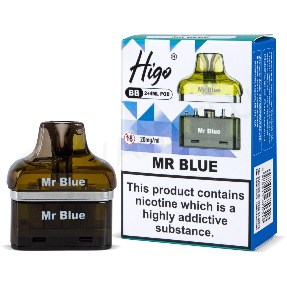 Higo BB4000 Pods (Box of 5) - Mr Blue
