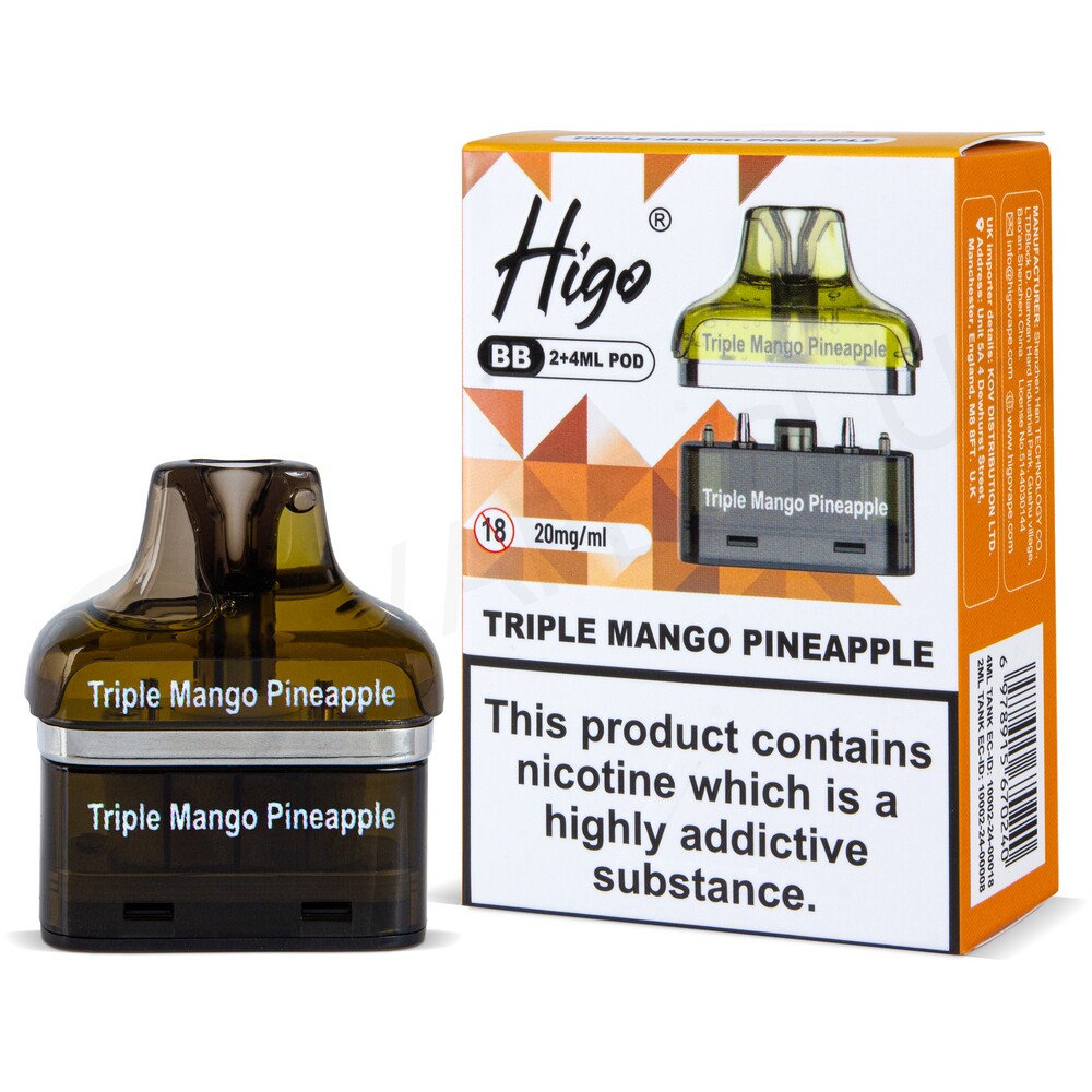 Higo BB4000 Pods (Box of 5) - Triple Mango Pineapple