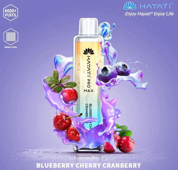 Hayati Pro Max 4000 Blueberry Cherry Cranberry Flavour