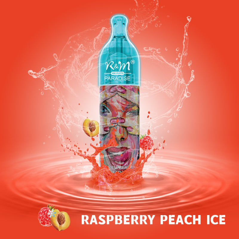 R&M Paradise 10000 Raspberry Peach Ice flavour