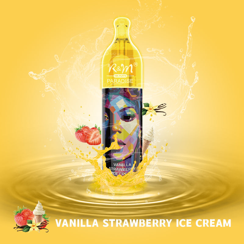 R&M Paradise 10000 Vanilla Strawberry Ice Cream flavour